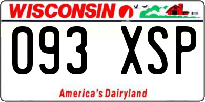 WI license plate 093XSP
