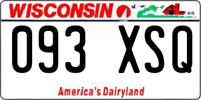 WI license plate 093XSQ