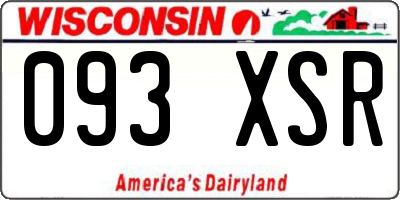 WI license plate 093XSR