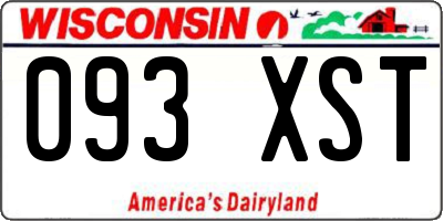 WI license plate 093XST