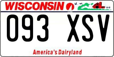 WI license plate 093XSV