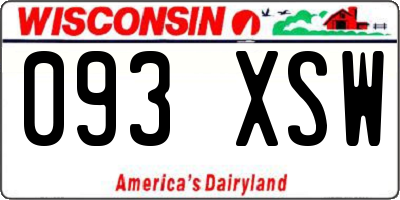 WI license plate 093XSW
