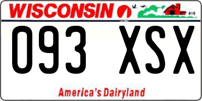 WI license plate 093XSX