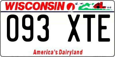 WI license plate 093XTE
