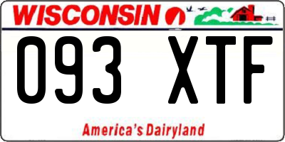 WI license plate 093XTF