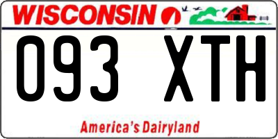 WI license plate 093XTH