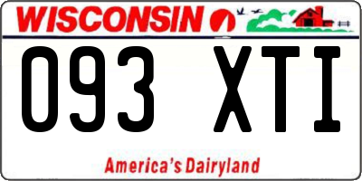 WI license plate 093XTI