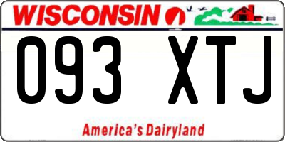 WI license plate 093XTJ