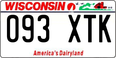 WI license plate 093XTK