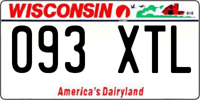 WI license plate 093XTL