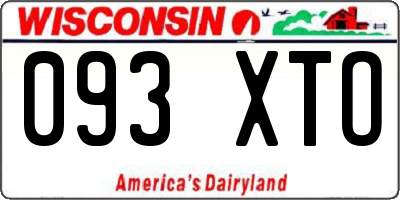 WI license plate 093XTO