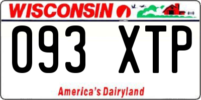 WI license plate 093XTP