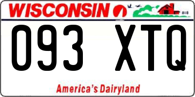 WI license plate 093XTQ