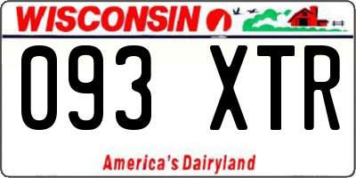 WI license plate 093XTR