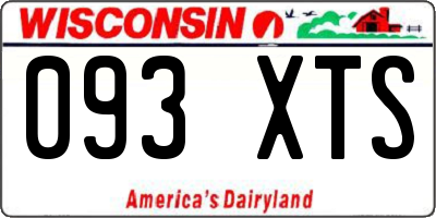 WI license plate 093XTS