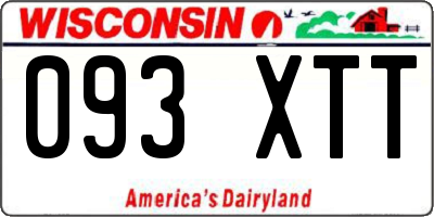 WI license plate 093XTT