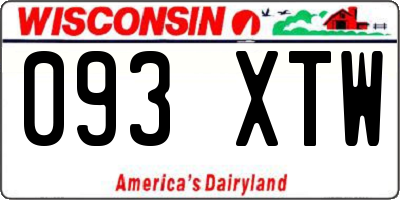 WI license plate 093XTW