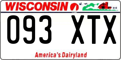 WI license plate 093XTX