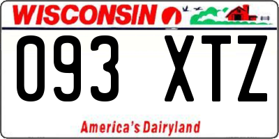 WI license plate 093XTZ