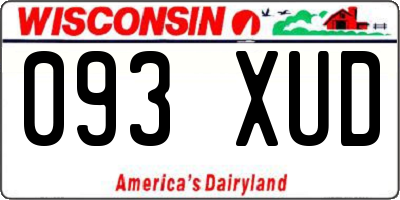 WI license plate 093XUD