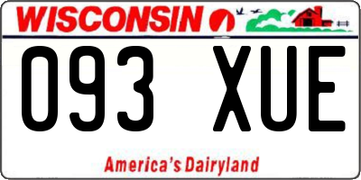 WI license plate 093XUE