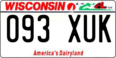 WI license plate 093XUK