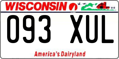 WI license plate 093XUL