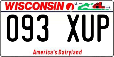 WI license plate 093XUP