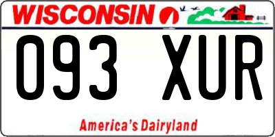 WI license plate 093XUR