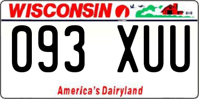 WI license plate 093XUU
