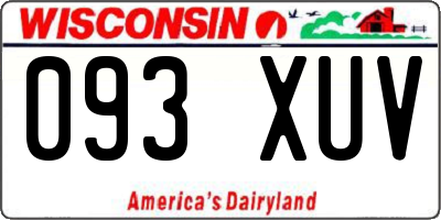 WI license plate 093XUV