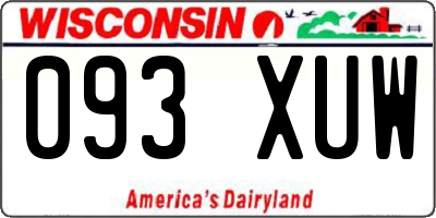 WI license plate 093XUW