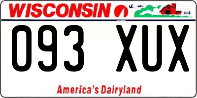 WI license plate 093XUX