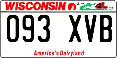 WI license plate 093XVB