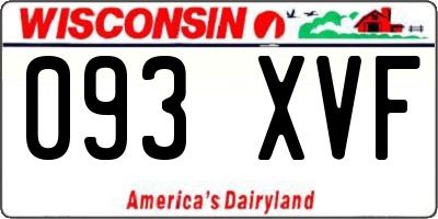 WI license plate 093XVF