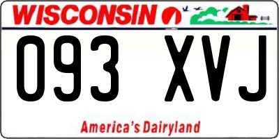WI license plate 093XVJ