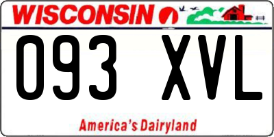 WI license plate 093XVL