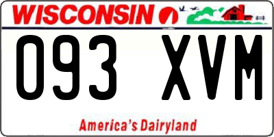 WI license plate 093XVM