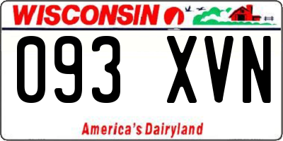 WI license plate 093XVN