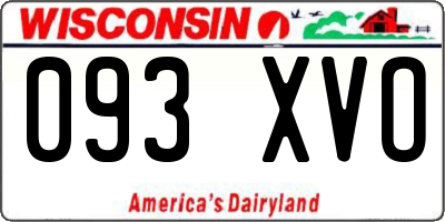 WI license plate 093XVO