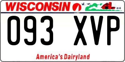 WI license plate 093XVP