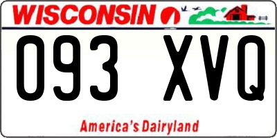 WI license plate 093XVQ