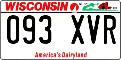WI license plate 093XVR