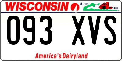 WI license plate 093XVS