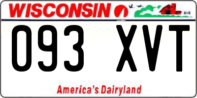 WI license plate 093XVT