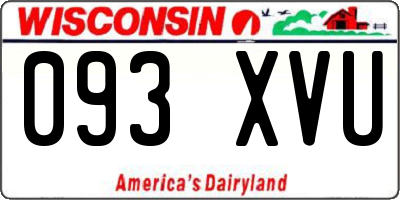 WI license plate 093XVU