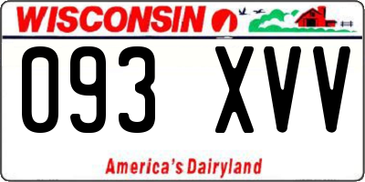 WI license plate 093XVV