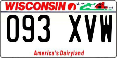 WI license plate 093XVW