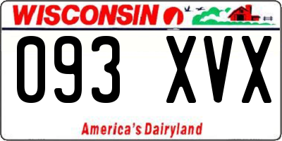 WI license plate 093XVX