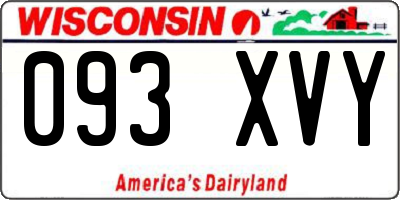 WI license plate 093XVY
